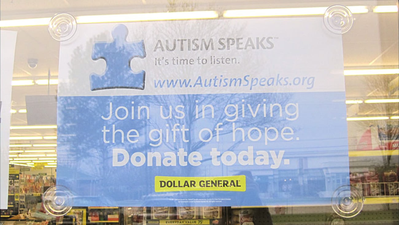 Dollar General Autism Speaks Window Sign