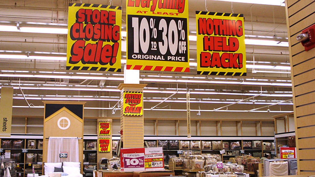 Linens 'N Things 'Store Closing Sale' Ceiling Banners