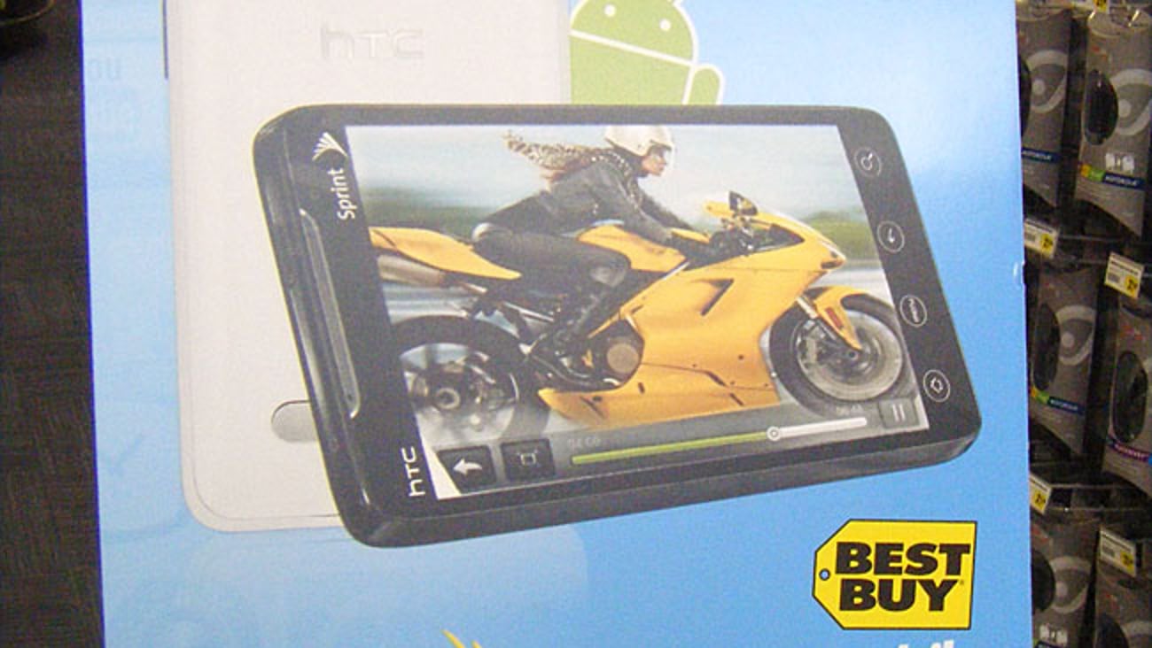 Best Buy HTC Evo Easel Sign
