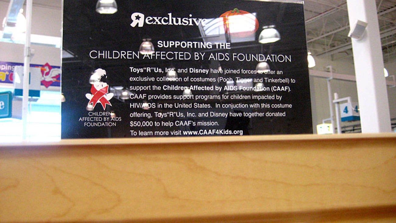 Babies "R" Us, Disney Cause Marketing Sign