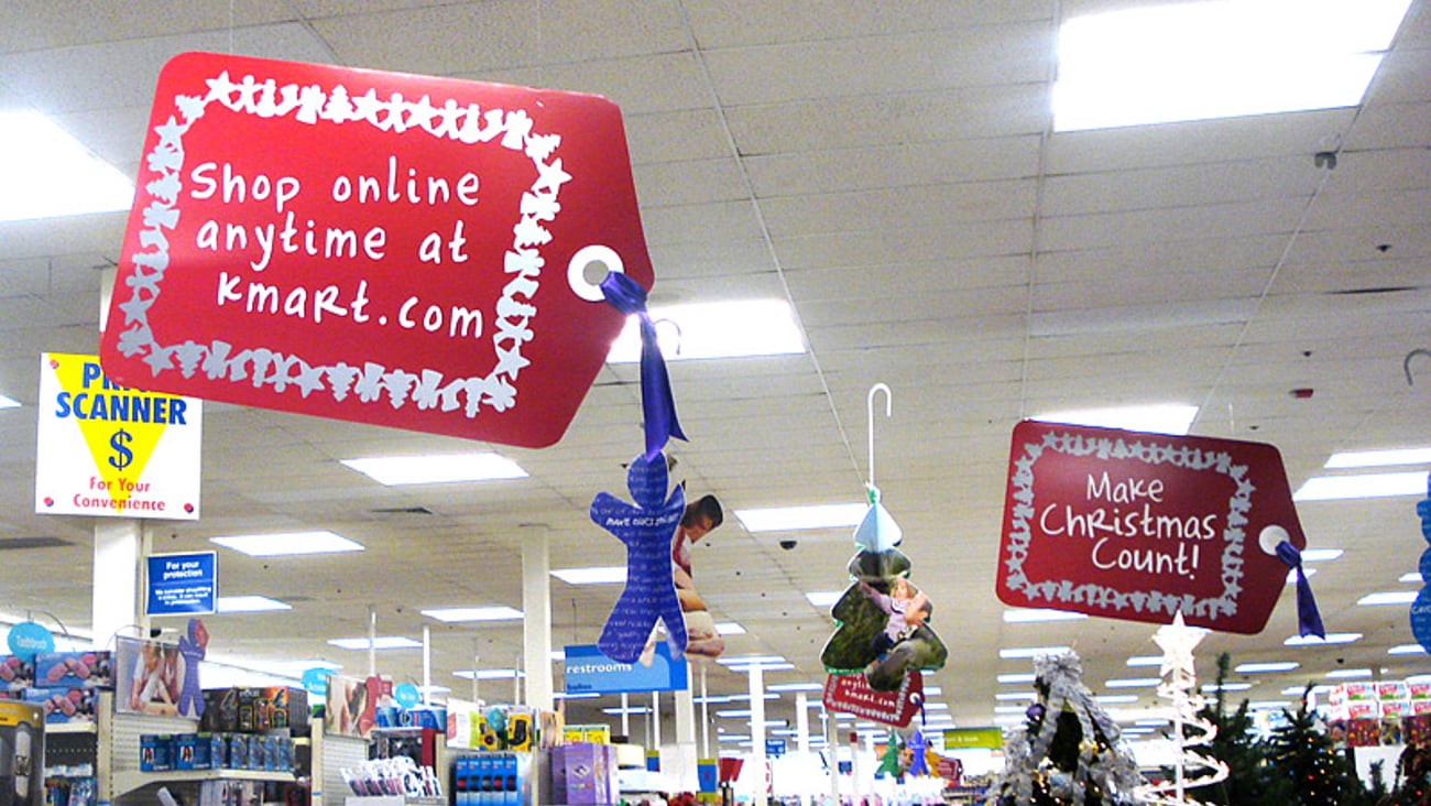 Kmart Holiday Ceiling Signs