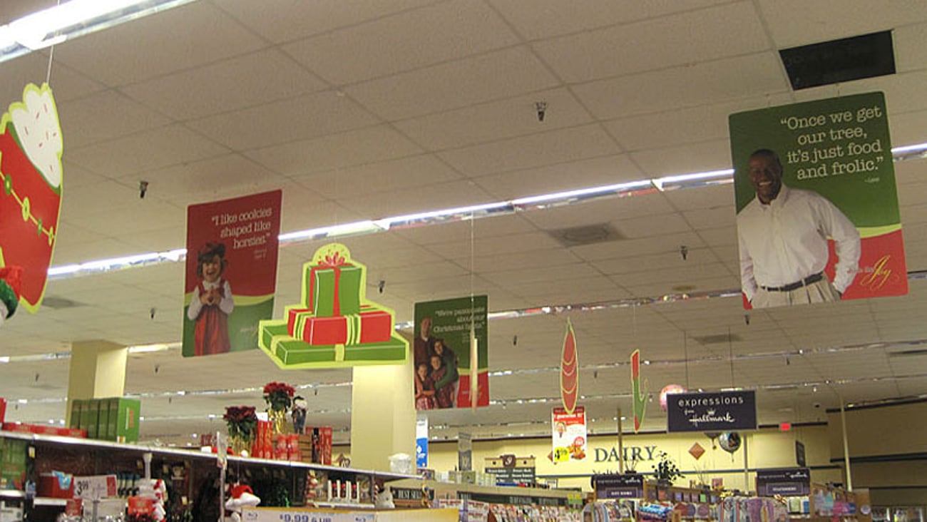 Kroger Holiday Ceiling Signs