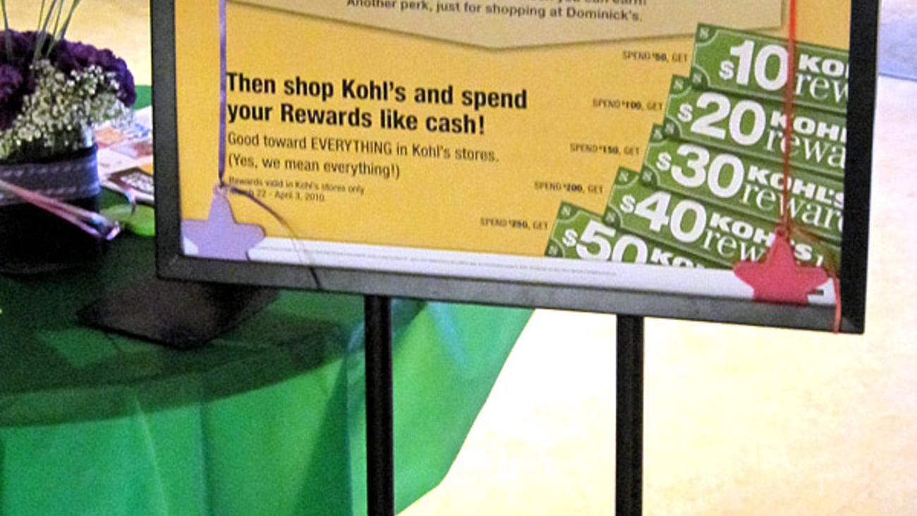 Dominick's 'Kohl's Rewards' Stanchion Sign