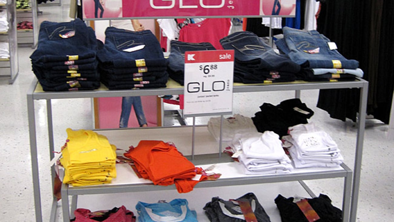 Kmart GLO Apparel Table Display