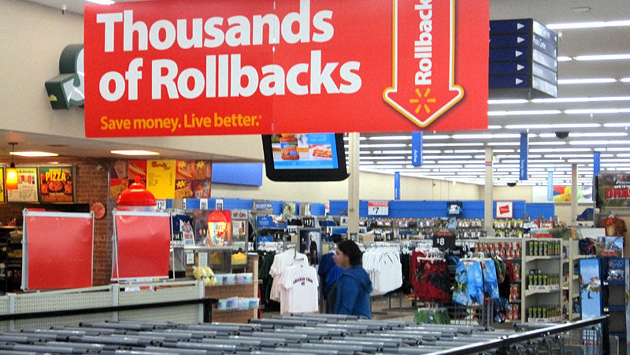 Walmart 'Rollback' Ceiling Banner