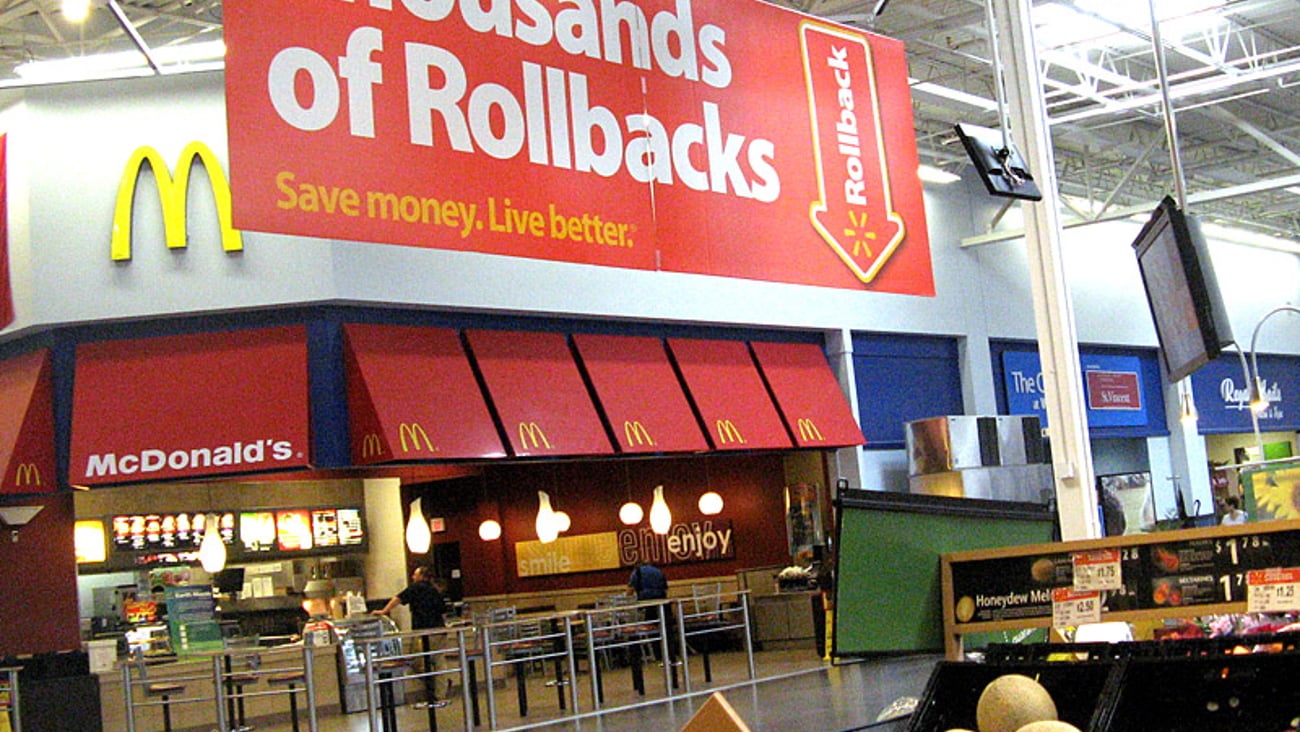 Walmart 'Rollback' Ceiling Banner