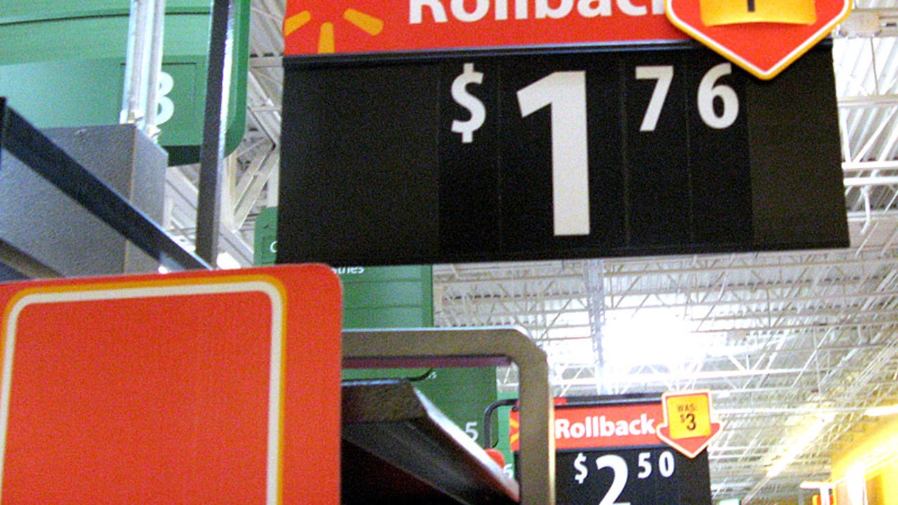 Walmart 'Rollback' Price Sign