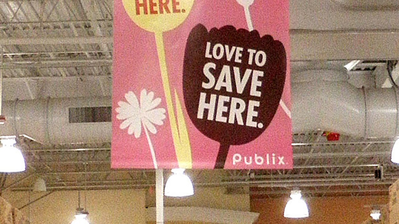 Publix 'Love To Shop Here' Ceiling Sign