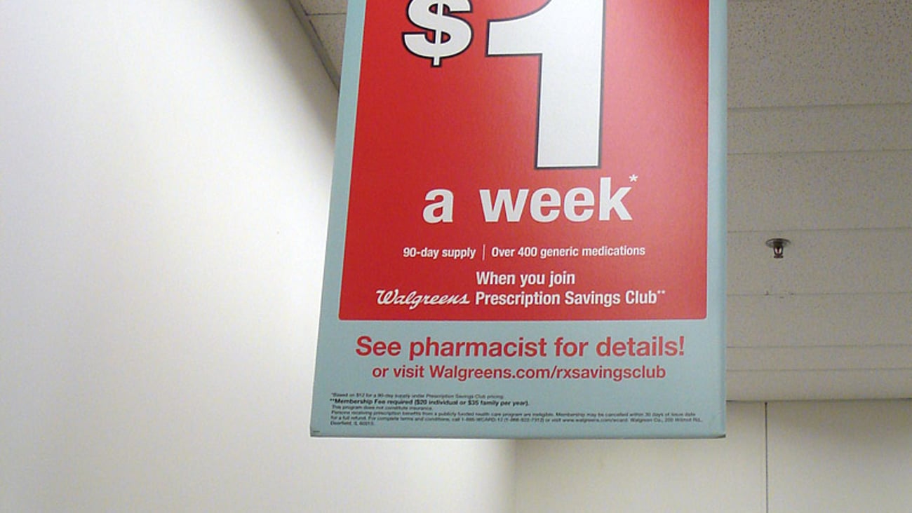 Walgreens 'Generics' Ceiling Sign