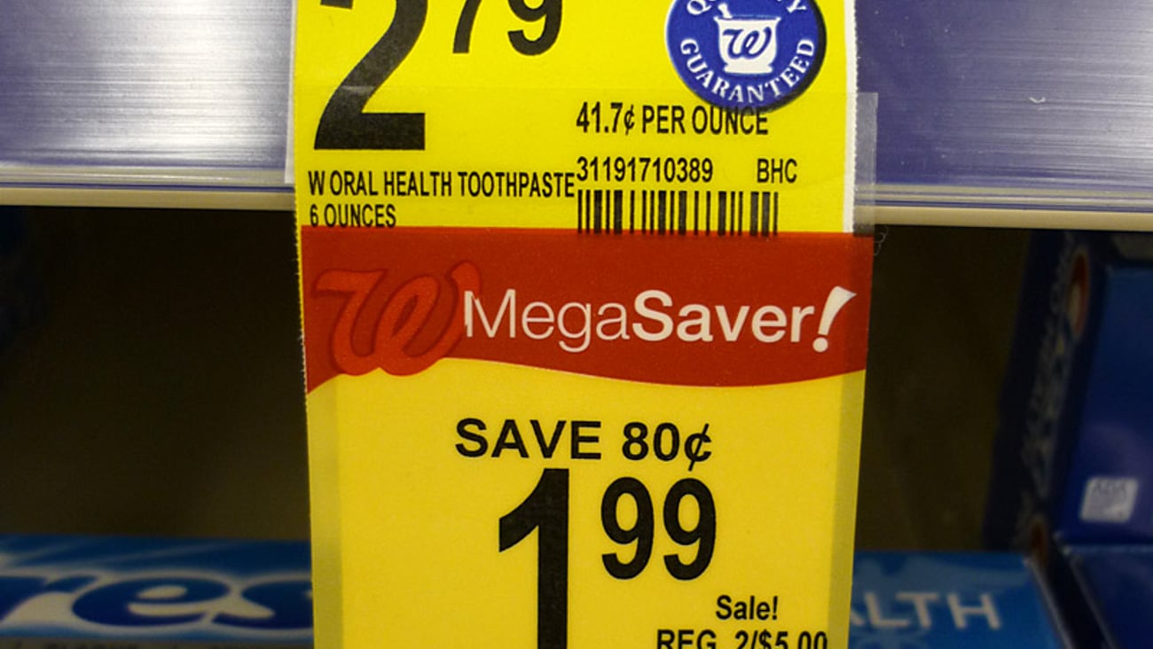 Walgreens 'Compare and Save' Price Label