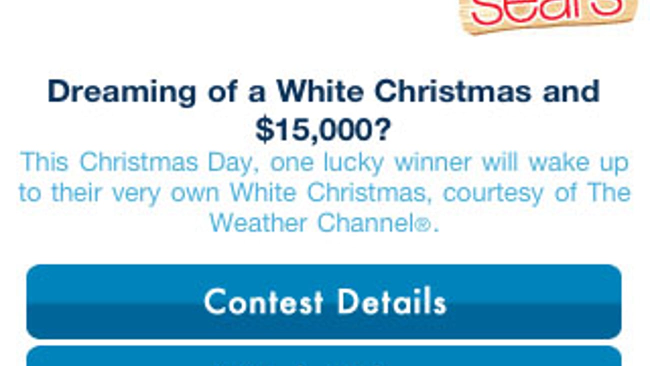 Weather Channel 'White Christmas" Mobile Site