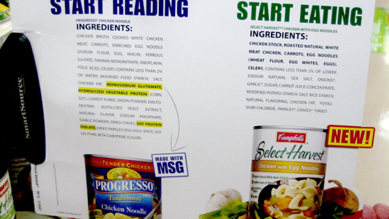 Campbell's Select Harvest Comparison Shelf Talker