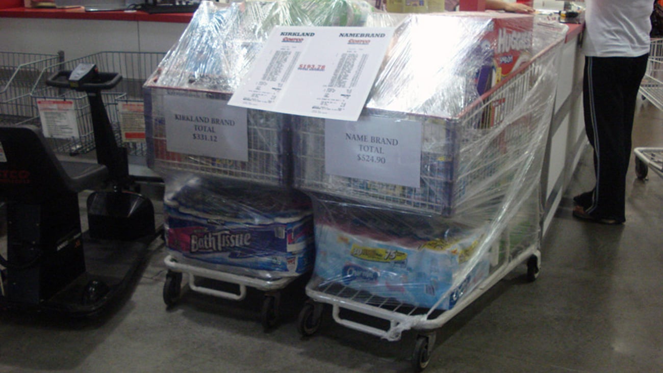 Costco Price Comparison Cart Display