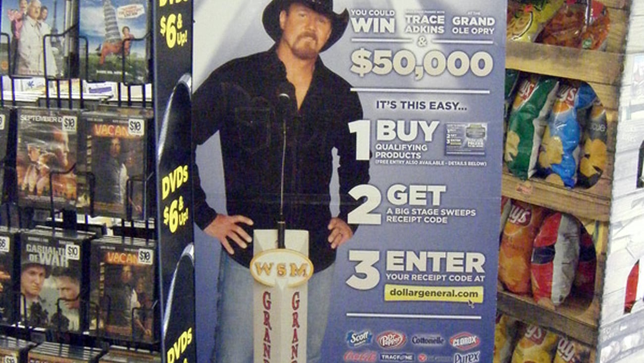 Dollar General 'Big Stage Sweeps' Standee