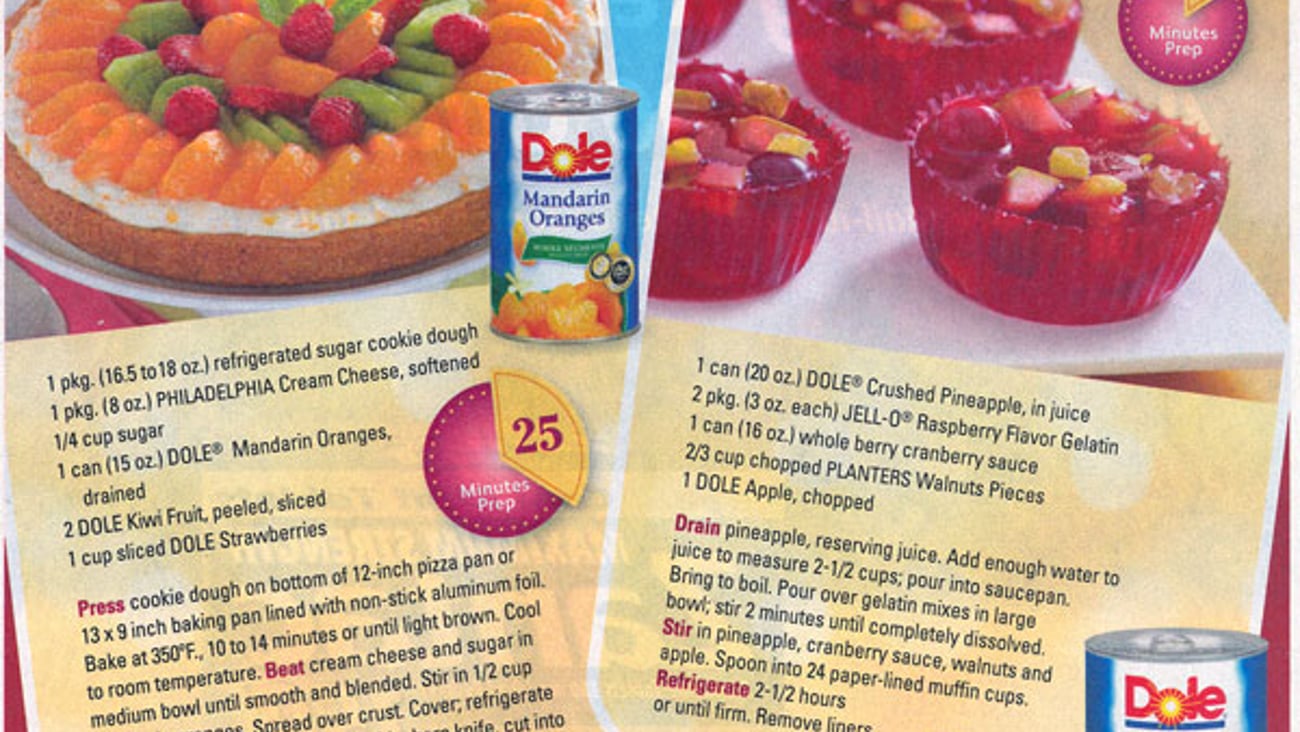 Dole, Jell-O 'Make Your Holidays Shine' FSI