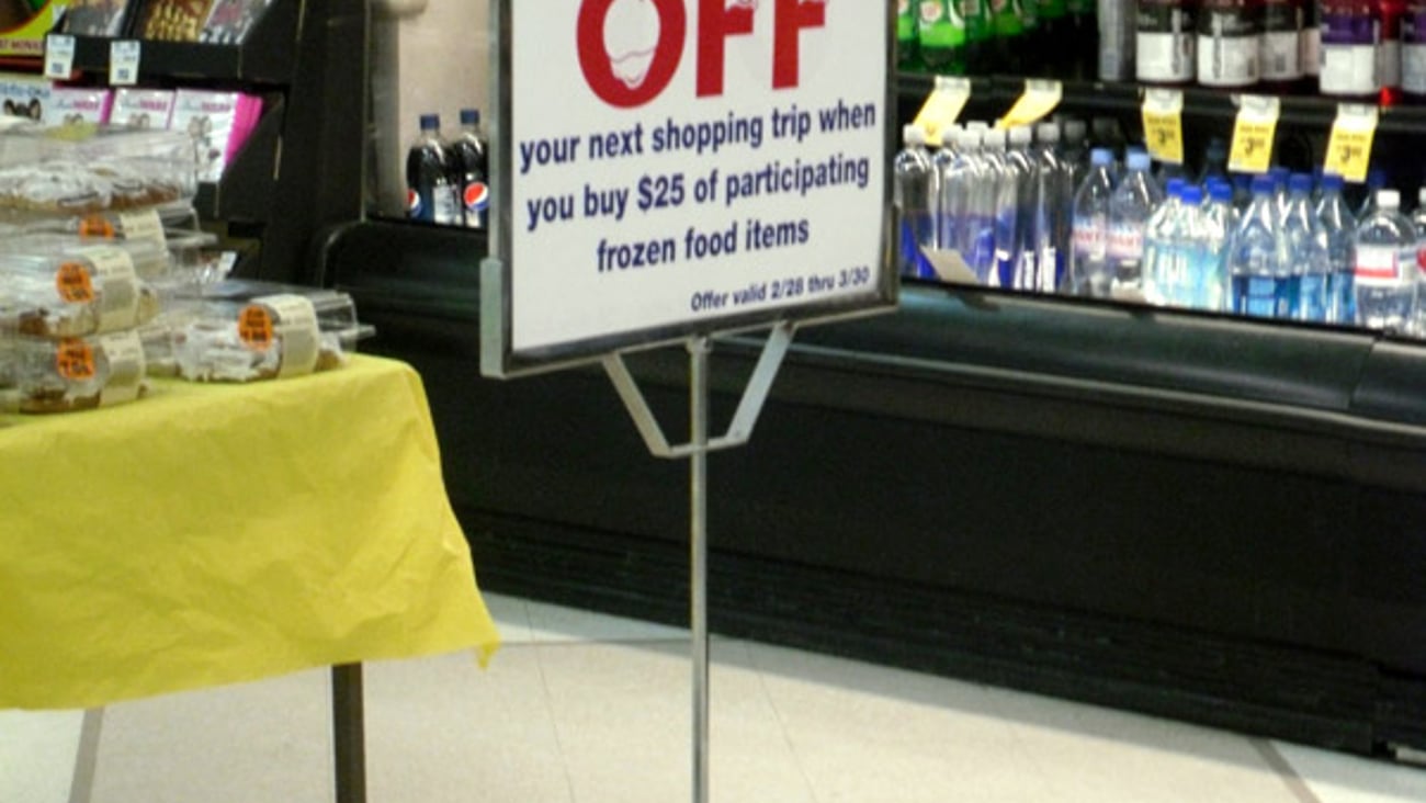 Safeway 'Frozen Food Month' Stanchion Sign