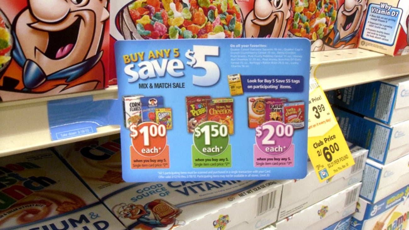 Safeway 'Buy 5' Cereal Shelf Dangler