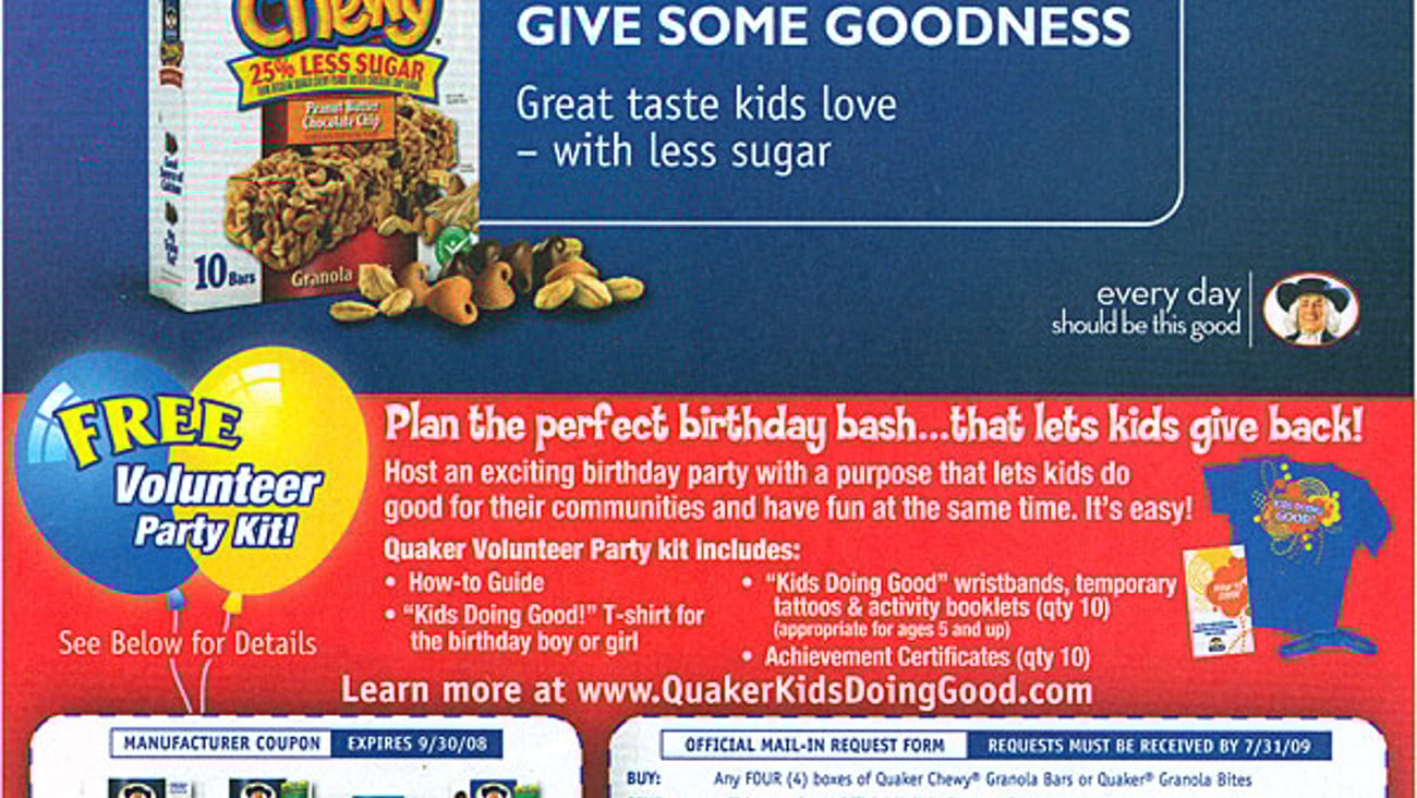 Quaker Granola 'Kids Doing Good' FSI