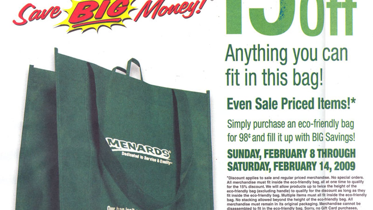 Menards 'Go Green' Handout