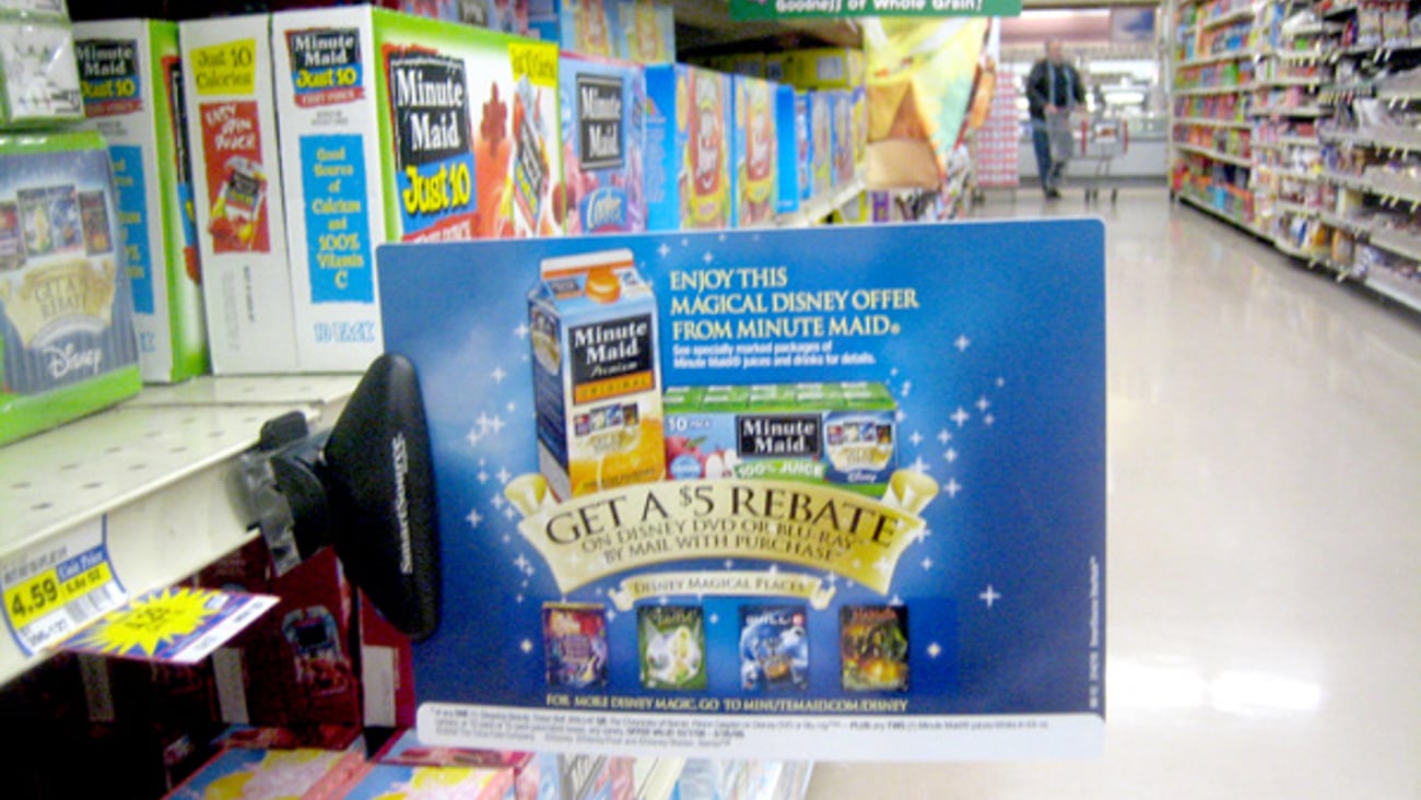 Minute Maid Disney Rebate Shelf Talker