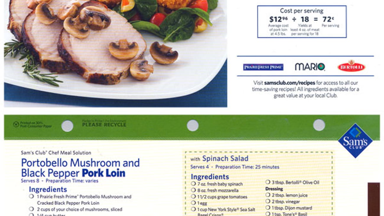 Sam's Club 'Taste of Spring' Recipe Card