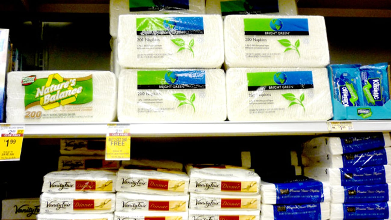 Safeway Bright Green Napkins Packaging