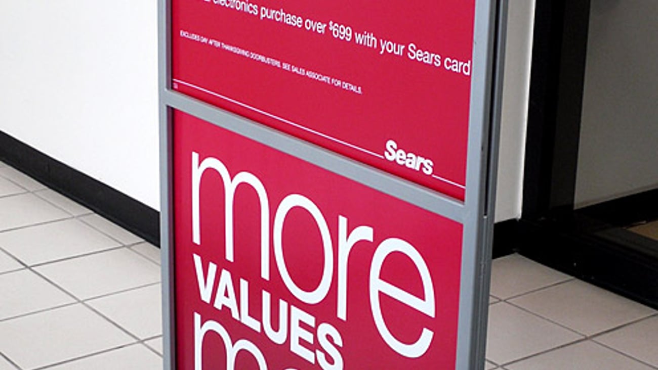 Sears 'More Values. More Christmas' Stanchion