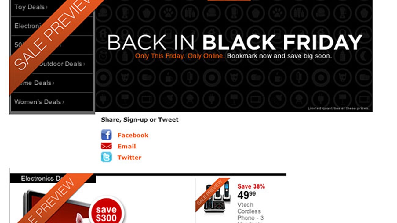 Target 'Back in Black Friday' Home Page Ad