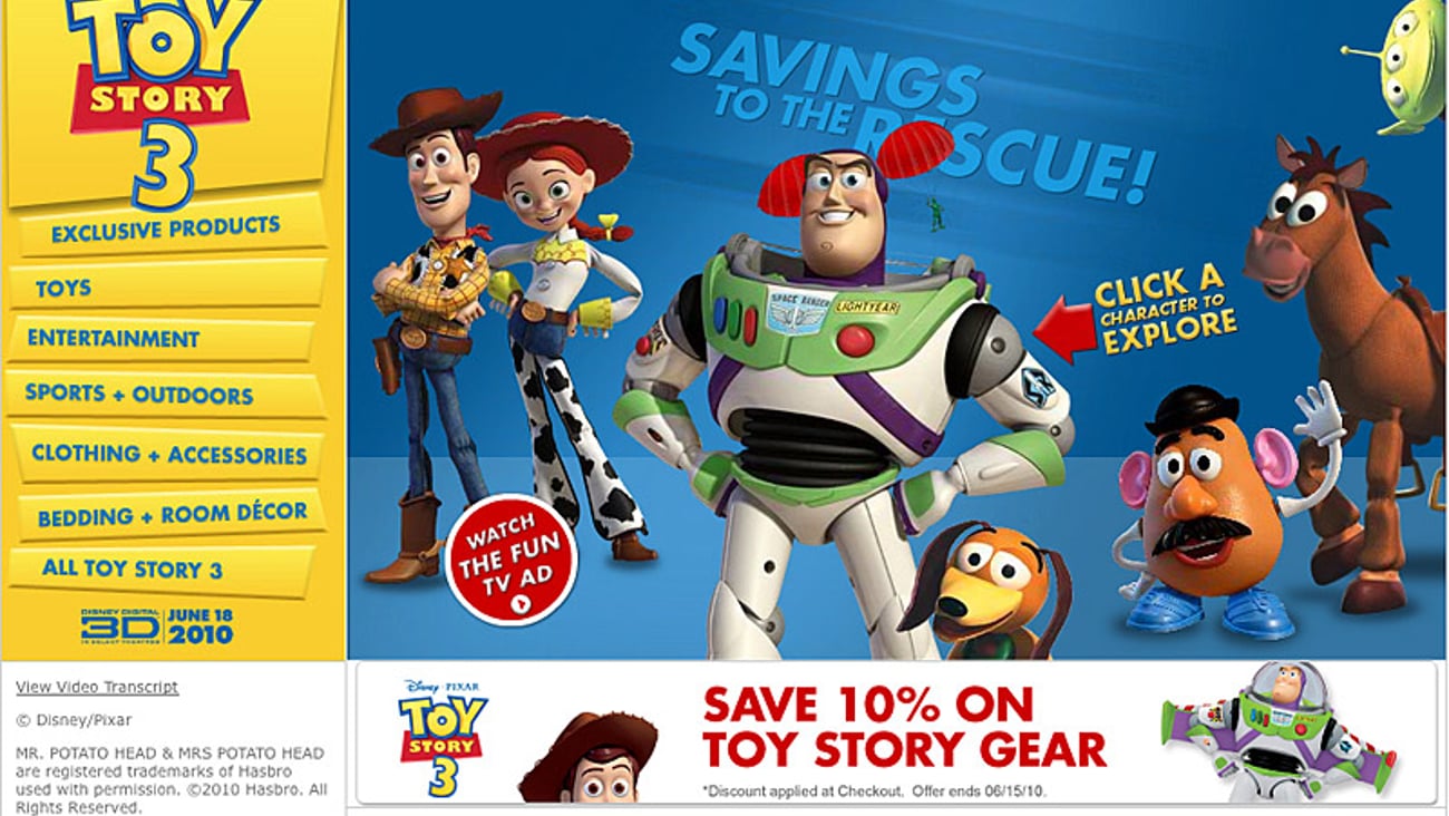 Target 'Toy Story 3' Microsite