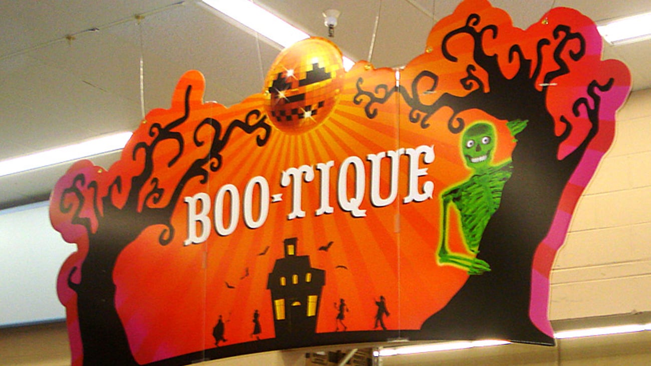 Walmart Halloween 'Boo-Tique' Ceiling Sign