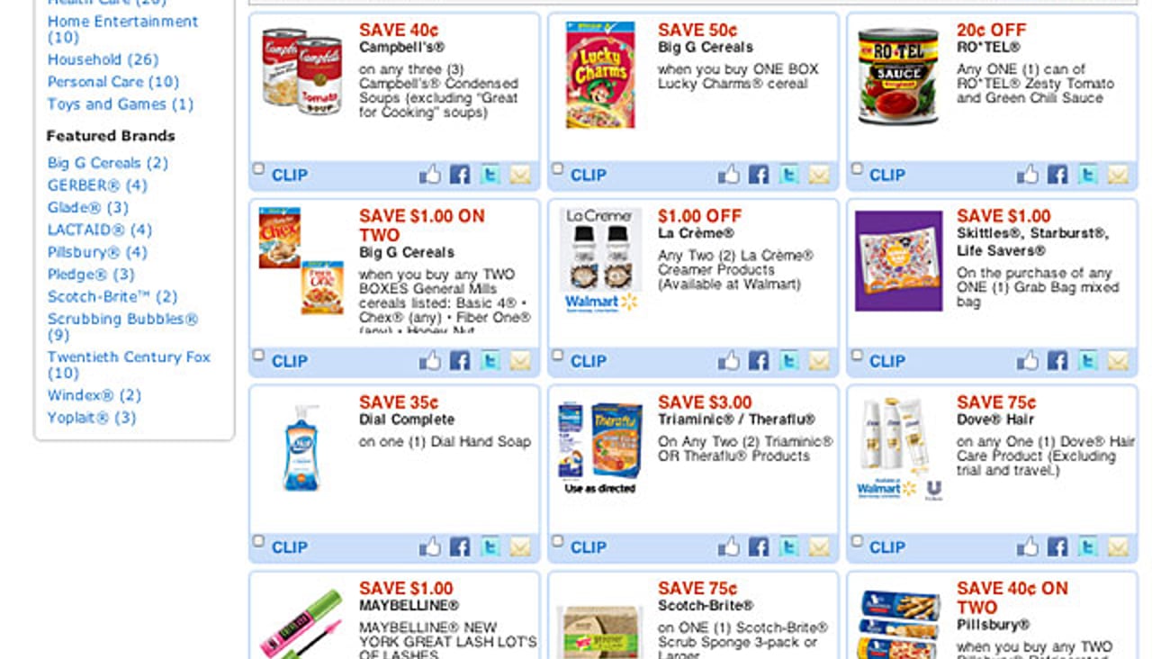 Walmart Printable Coupons Page