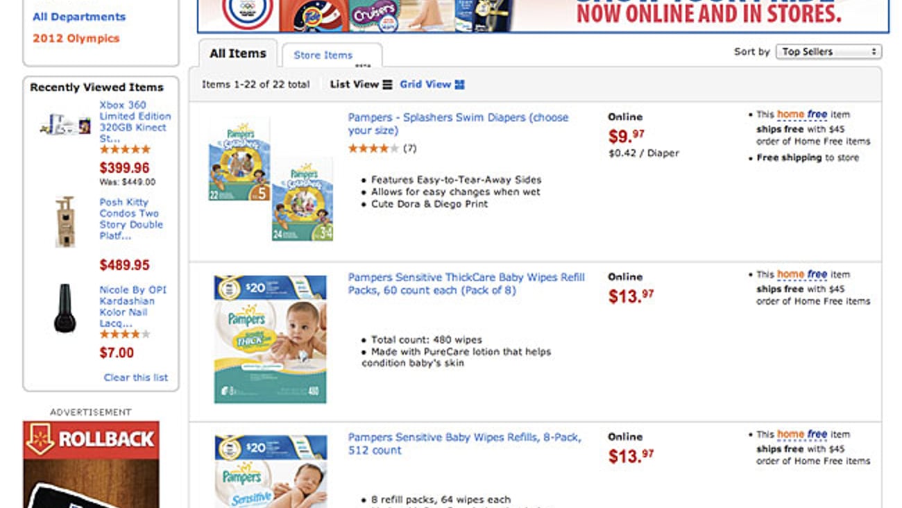 Walmart.com P&G Olympics Shop