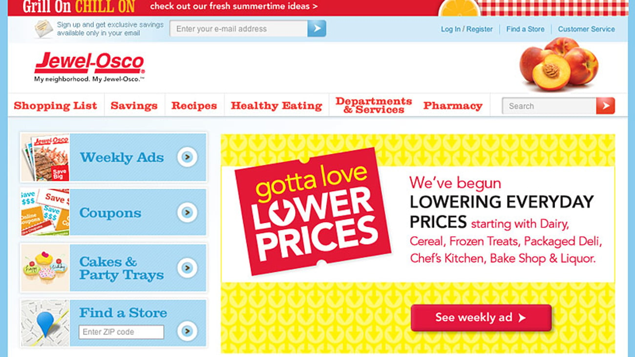 Jewel-Osco 'Lower Prices' Home Page Ad