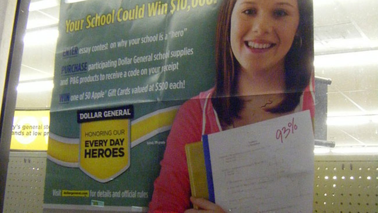 Dollar General 'Write to Win' Window Poster