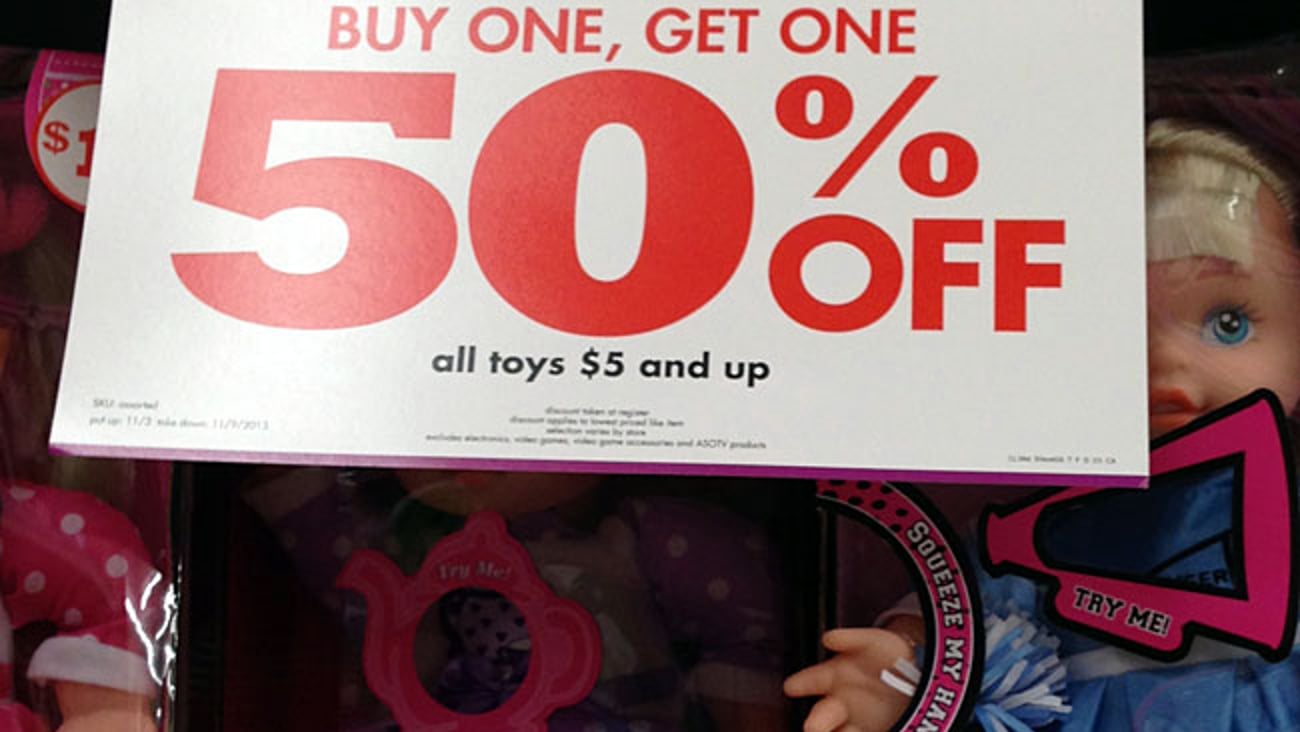 Family Dollar Toy Sale Shelf Sign