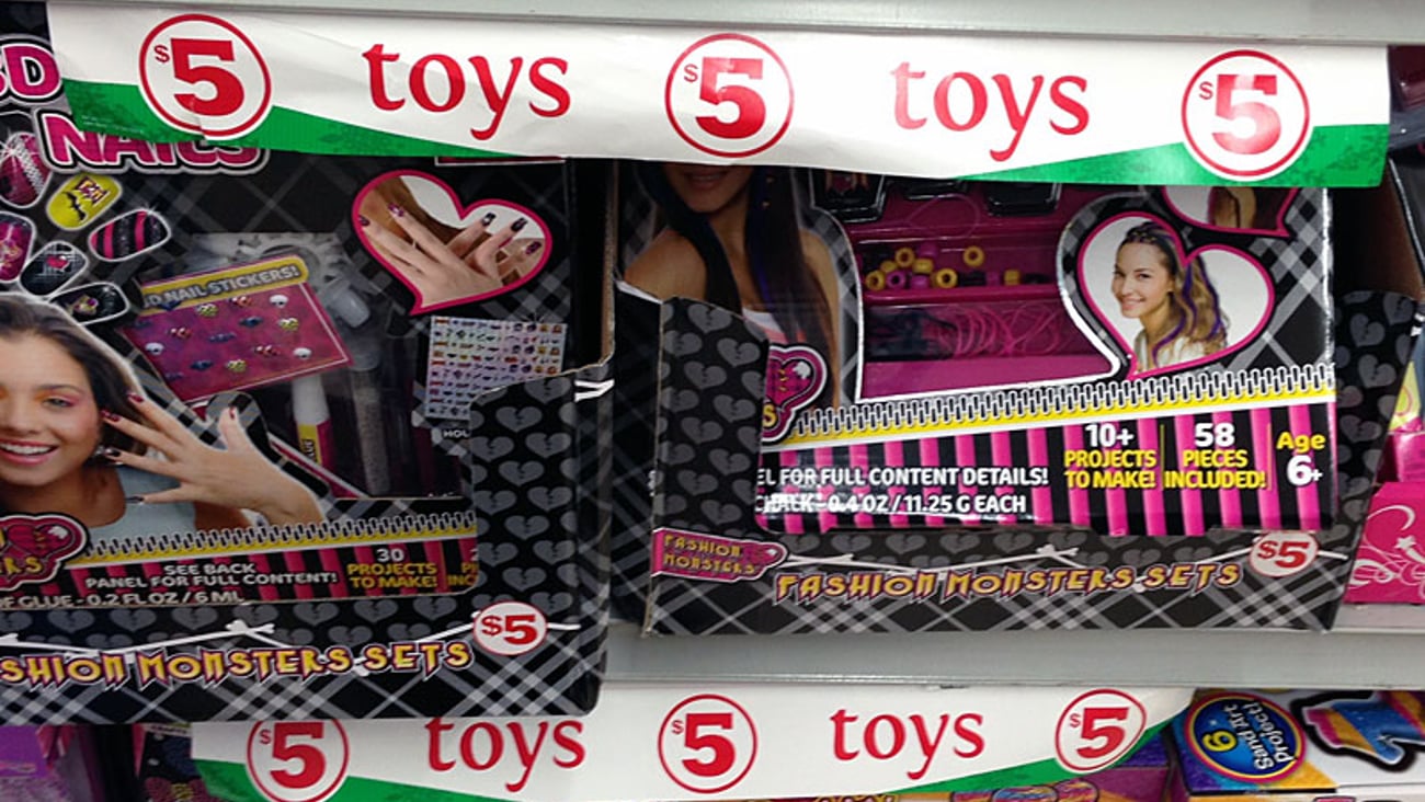 Family Dollar '$5 Toys' Shelf Signs