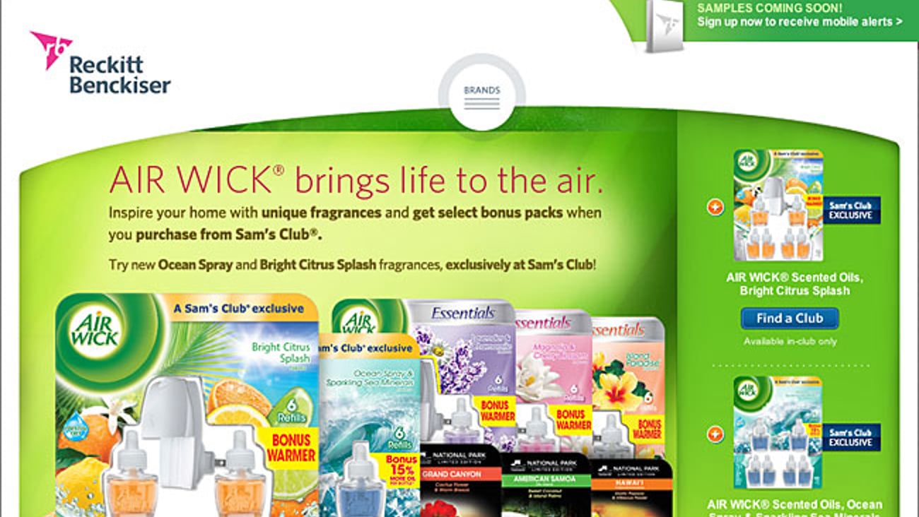 Air Wick Samsclub.com Brand Showcase