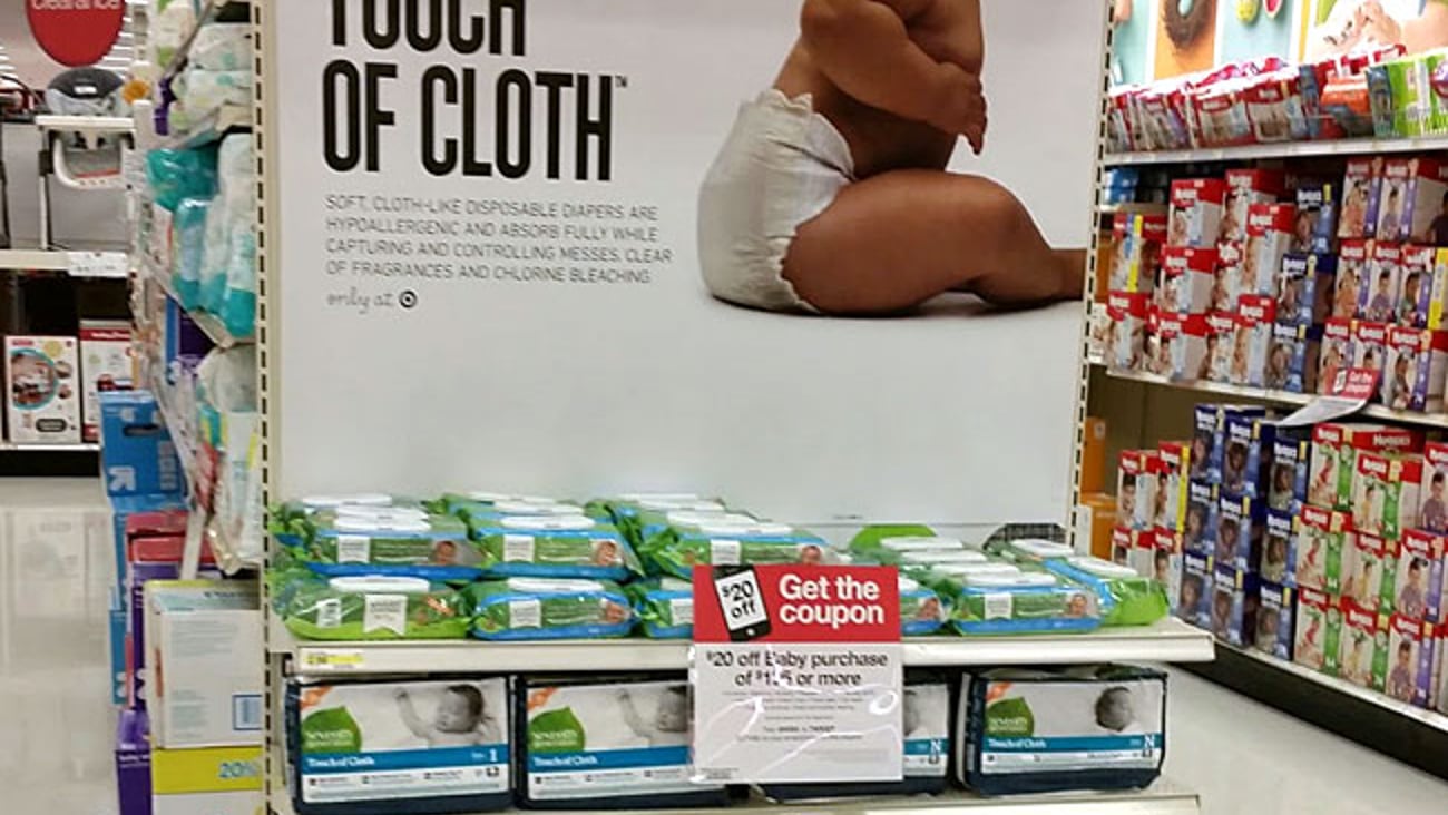 Target Seventh Generation Touch of Cloth Baby Endcap