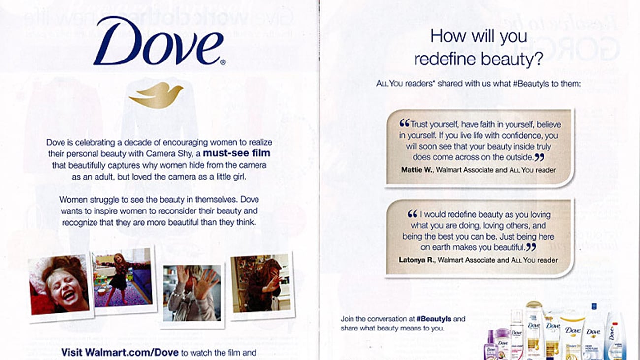 Dove Walmart 'Camera Shy' Spread