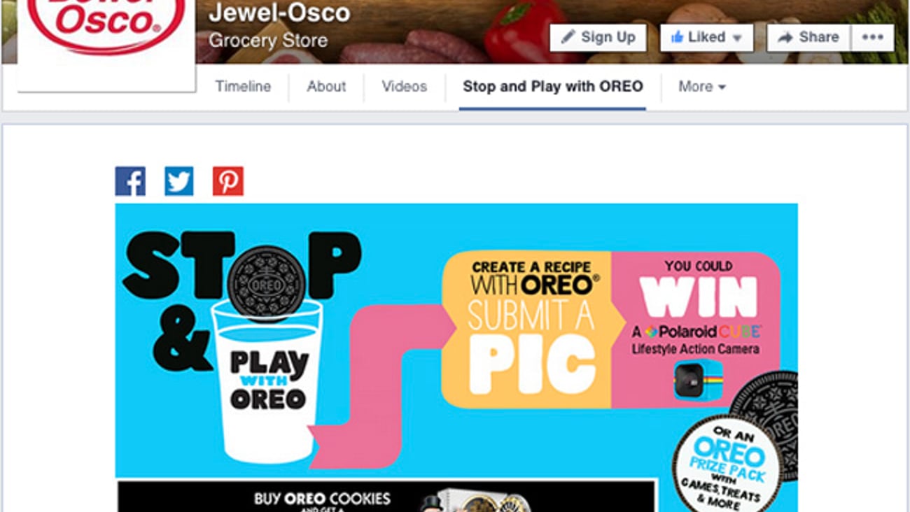 Jewel-Osco 'Stop & Play With Oreo' Facebook Tab