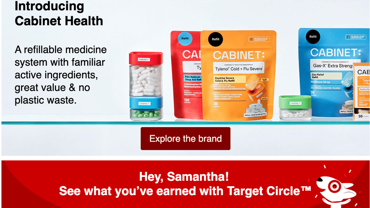 Target Cabinet Health 'No Plastic Waste' Email Ad