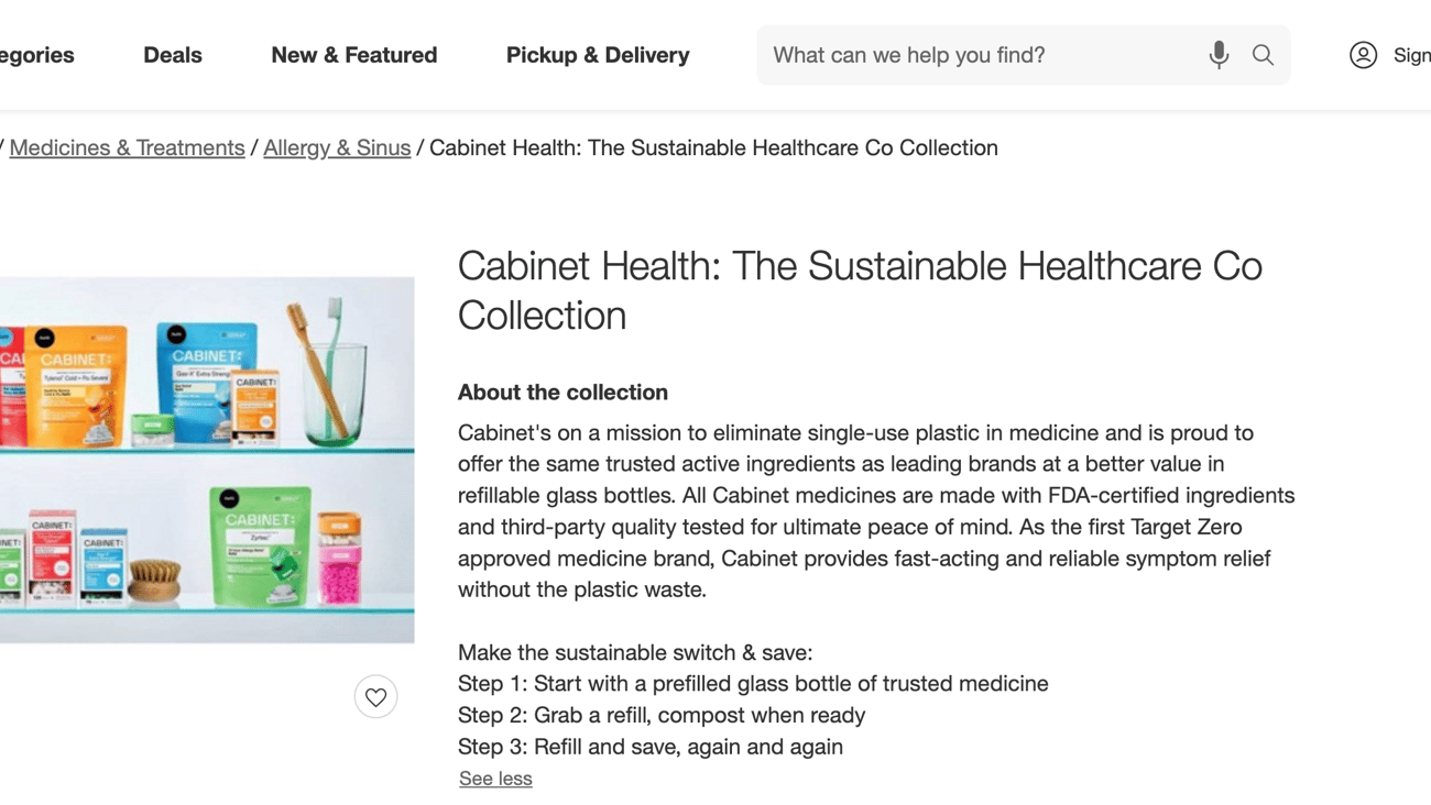 Target Cabinet Health Web Page