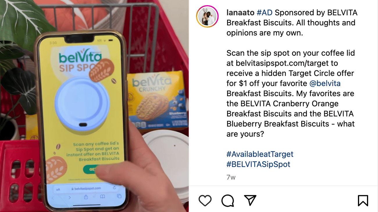 belVita Target 'Sip Spot' Instagram Ad