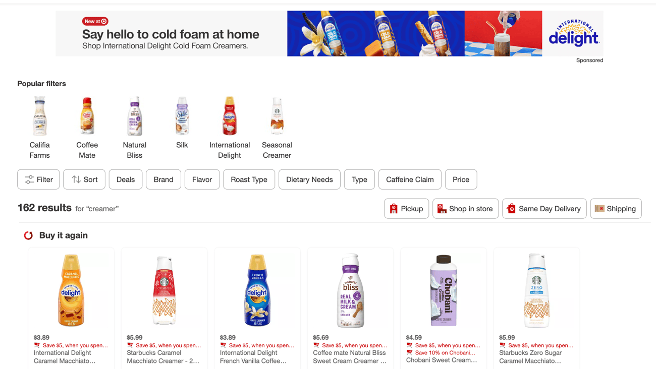 Target International Delight Cold Foam Creamers Display Ad