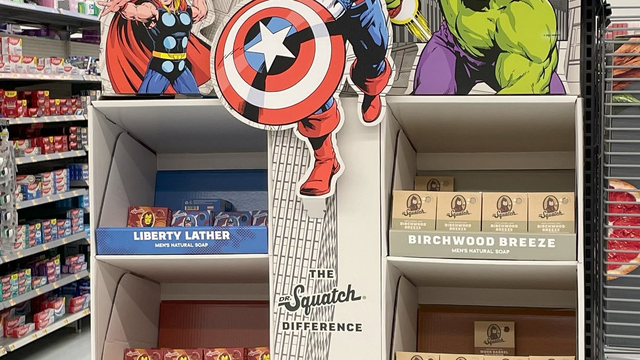 Walmart Dr. Squatch The Avengers Endcap