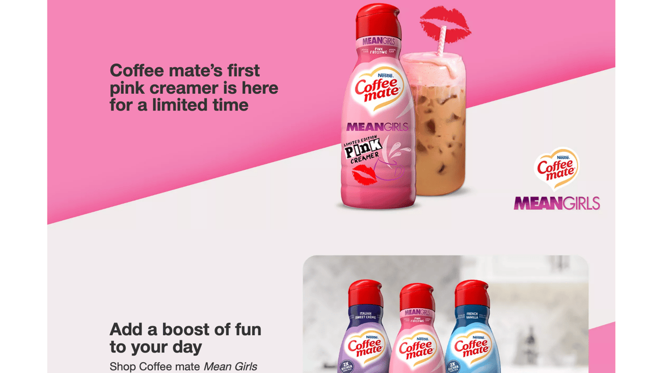 Target Coffee Mate 'Mean Girls' Promotional Page