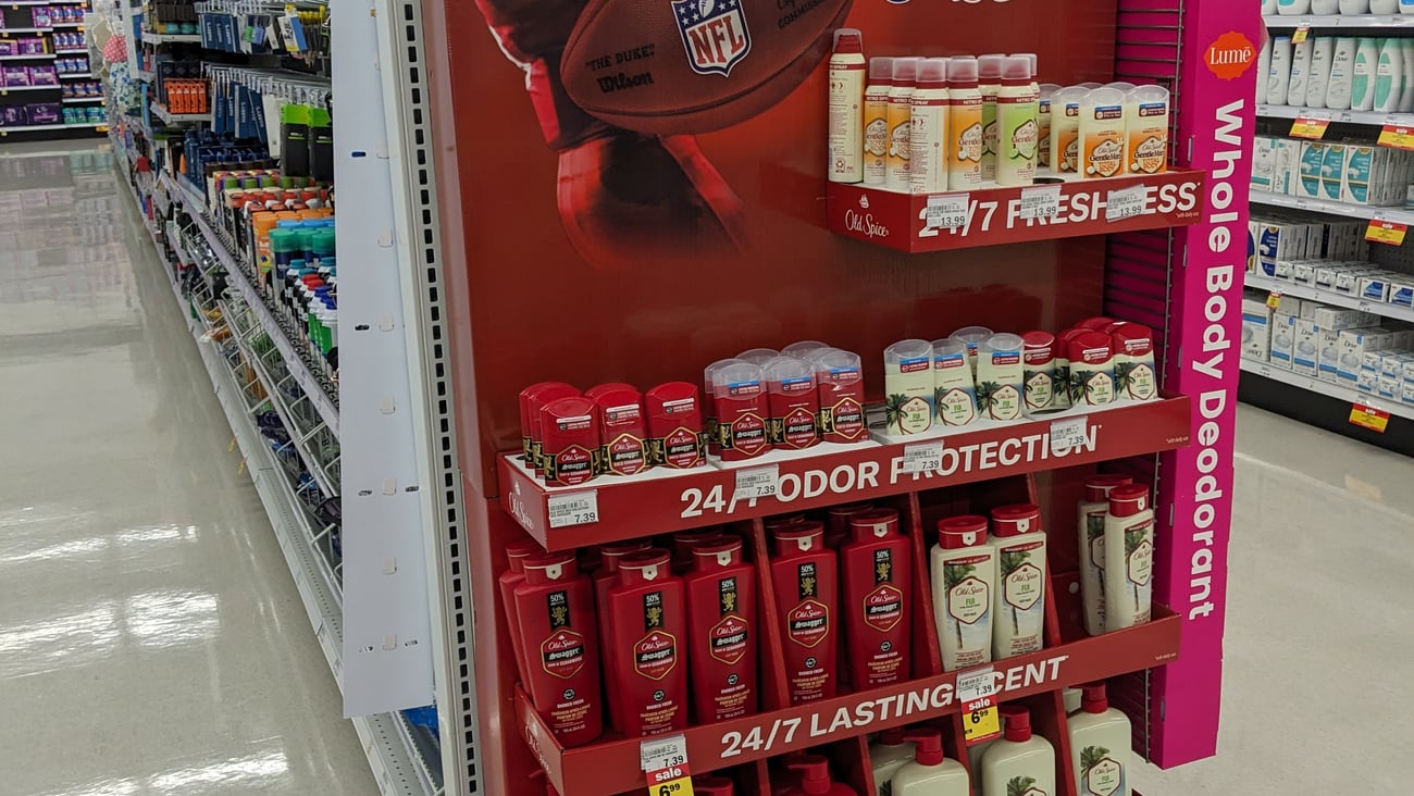 Old Spice 'Greatest Smell in the NFL' Endcap