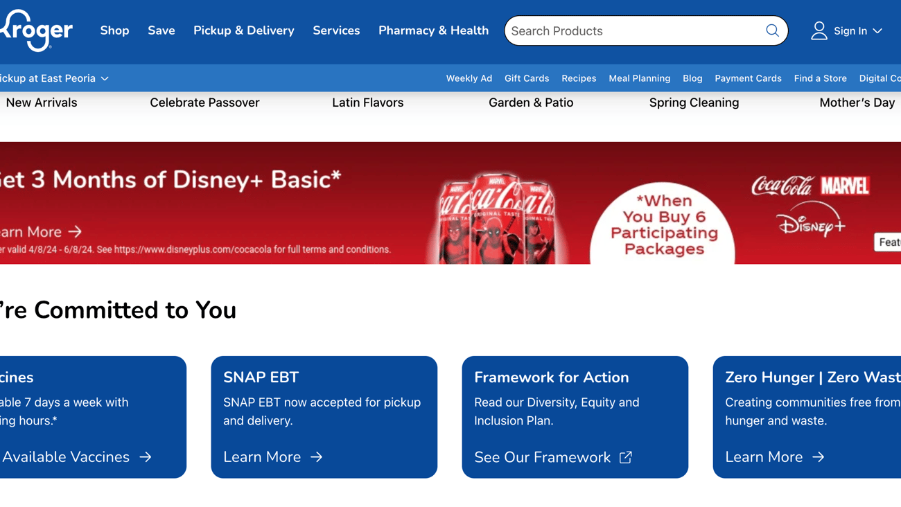 Kroger Coca-Cola 'Get 3 Months of Disney+ Basic' Display Ad