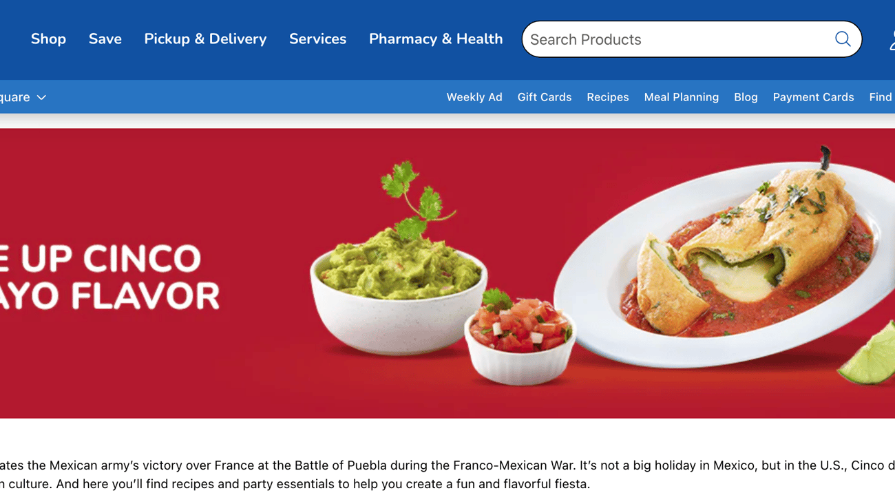 Kroger 'Serve Up Cinco de Mayo Flavor' Web Page