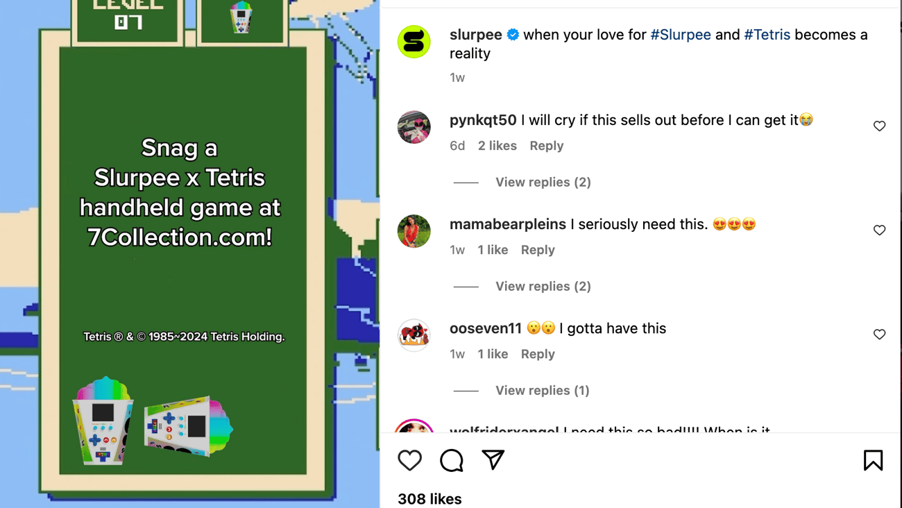 Slurpee x Tetris Instagram Update